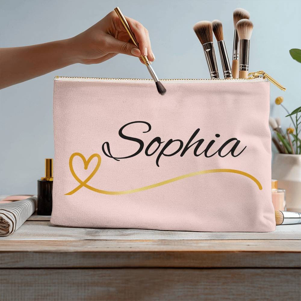 Customizable Heart Makeup Pouch